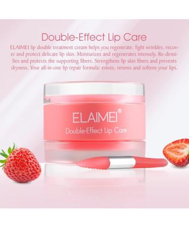 Reddhoon Lip Sleeping Mask Lip Scrubs Exfoliator & Moisturizer Double Effect Lip Masks for Dry Cracked Lips Peeling Lip Primer Lip Repair Balm - Strawberry - Buy Online on GoSupps.com