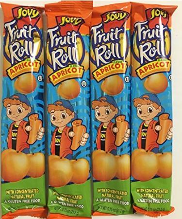 0.75oz Jovy Fruit Roll Snack, Apricot (4 Packets Per Order) by Jovy
