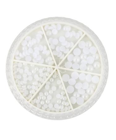 Lurrose 1 Box nail decorations Nail Art Supplies pearl nail gems Nail Art Decors flatback pearls for crafts pearl jewelry craft pearls bulk nail art gems Manicures white Stud manual 3d abs