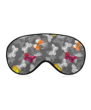 Colorful Butterflies Sleep Mask Eye Cover for Sleeping Blindfold with Adjustable Strap Blocks Light Night Travel Nap for Men Women