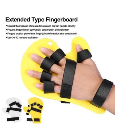 ZJchao Finger Orthotics - Stroke Hand Braces & Splint for Finger Contractures - Extended Type Training Support (Yellow - Buy Online on GoSupps.com