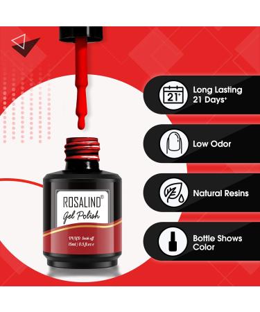 ROSALIND Black Red Gel Nail Polish Set | 15ML Soak Off Spring Summer Colors | 2PCS Black and Red Solid Colors for Women - Buy Online on GoSupps.com