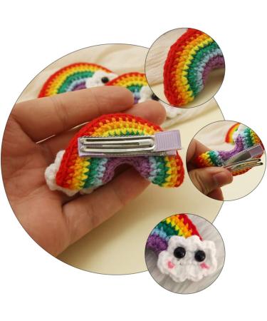 minkissy 2 Pairs Rainbow Barrettes Girl Rainbow Hair Clips Wool Felt Rainbow Charm Hair Pin Cartoon Hair Clips Rainbow Earring Ornaments Girls Hair Clips Hair Bow Yarn Child Decorate Wild - Buy Online on GoSupps.com