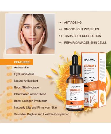 Buy Vitamin C Serum for Face - Brightening Anti-Aging Acne & Dark Spot Treatment | 30ml Moisture Facial Serum - Buy Online on GoSupps.com