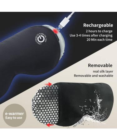 Ewarmer Cordless Heated Eye Mask | Real Silk | USB Rechargeable | Graphene Heating | Improve Sleep | High Temp | Sound Reminder - Buy Online on GoSupps.com