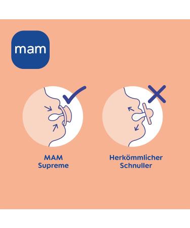 Mam Supreme Baby Pacifiers Set of 2 - Healthy Dental Development Skin-Friendly Includes Pacifier Box 0-6 Months - Bear/Leaves Design - Buy Online on GoSupps.com
