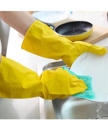 BUSOTH Dish Washing Gloves Waterproof Dish Washing Rubber Gloves Kitchen Gloves Long Sleeve Cleaning Tools Dishwashing Gloves Yellow L - Buy Online on GoSupps.com