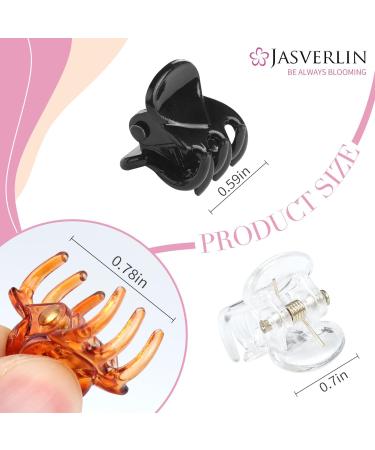 JASVERLIN Small Hair Clips - 51Pcs Mini Claw Hair Clips for Women & Girls - Black, Brown, Clear - Hair Styling Accessories for Fine, Thin & Thick Hair - Buy Online on GoSupps.com