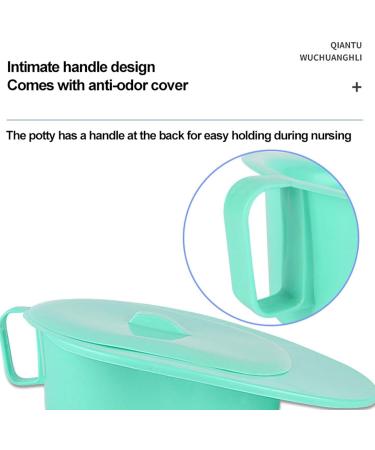 NEDLON 2pack Bedpan with Sealing Cover No Spill Or Splash Design Portable Potty Plastics Bed Pan for Bedridden Patients Elderly Females Green - Buy Online on GoSupps.com
