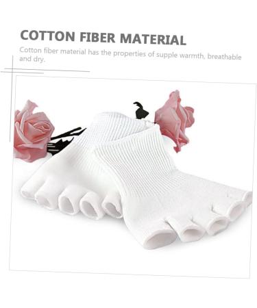 Ipetboom 2 Pairs Five Toe Half Socks Toe Spacers for Feet Heel Sleeves Toe Socks Toeless Socks Pedicure Sock Half Foot Socks Toe Spacer Socks Gelt Cosmetic Latex Silk White Fish Mouth Socks - Buy Online on GoSupps.com