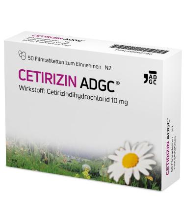 Cetirizin -AdGC - 50 pieces - allergy tablet with quick and long -lasting effect against allergies hay fever hives and tearful eyes - for adults and children from 6 years