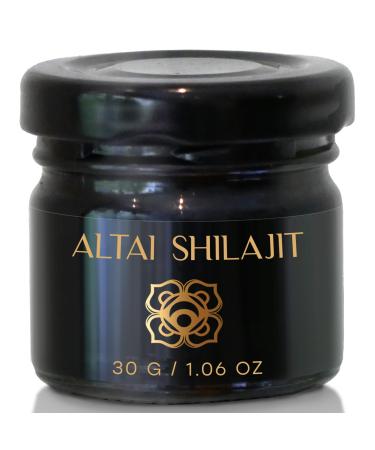 Altai Shilajit Resin - Gold Grade Shilajit - 30g 4+ Months Supply - Vitality & Mental Clarity Shilajit - Rich in Fulvic Acid & Humic Compounds - Purified Shilajit Resin