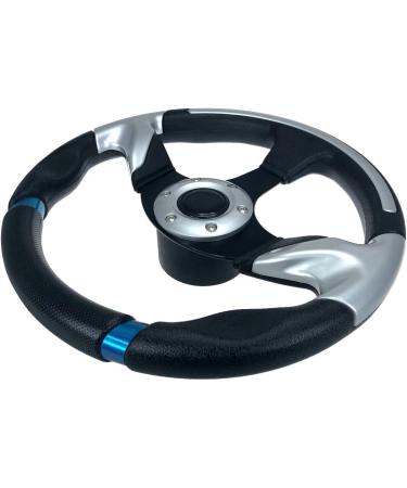 Pactrade Marine Boat Pontoon Non-Magnetic Steering Wheel - 12.5 Diameter, Aluminum Frame, Polyurethane Sleeves, Black - Buy Online on GoSupps.com