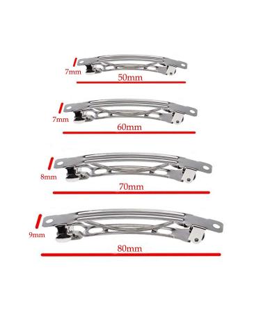 YYCRAFT 80 Pack French Barrette Hair Clips - 4 Sizes, Silver Tone - Perfect for Fun Crafts and Beading Projects - Buy Online on GoSupps.com