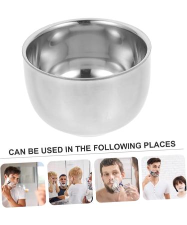 Mobestech Beard Brush Bowl Razor - Premium Shaving Cup for Wet Shaving | Steel & Aluminum - 7.2x7.2x5cm Silver - Buy Online on GoSupps.com