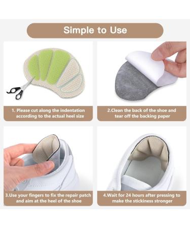 Flintronic 4 Pairs Sneaker Heel Repair Patches - Leather Protector for Most Shoes - Gray, Black, Beige (Set of 4) - Buy Online on GoSupps.com