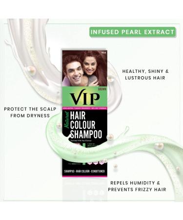 Buy VIP 5 in 1 Hair Colour Shampoo - Brown 180ml | International Shipping | Best Hair Color Shampoo - Buy Online on GoSupps.com