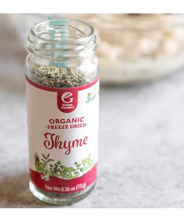Green Garden Organic Thyme 0.26oz - Freeze-Dried Herb for Fresh Flavors (Pack of 1) - Buy Online on GoSupps.com