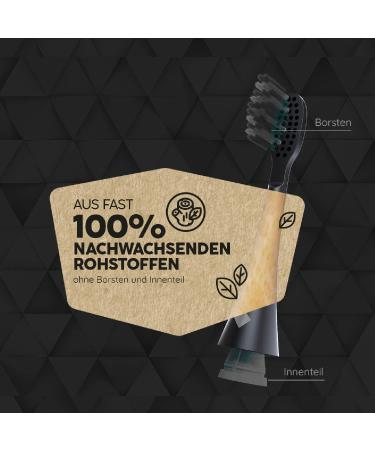 HappyBrush Eco VIBE 3 Sustainable Electric Toothbrush Heads - Allblack 3x3 Pack | Eco-Friendly Oral Care - Buy Online on GoSupps.com