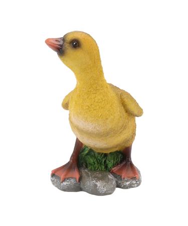 Outdoor Garden Duck Statue Adorable Animal Figurine for Patio Durable Material for Weather (Gray) Grey