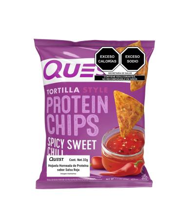 Quest Tortilla Style Protein Chips - Spicy Sweet Chili 1.1oz (Pack of 8) - Buy Online on GoSupps.com