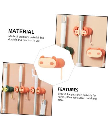 Garneck Wall-Mounted Mop & Broom Holder - No Punching Tool Organizer - Orange | Perfect for Bathrooms & Gardens | 10.40x5.00x4.50CM - Buy Online on GoSupps.com