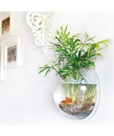 Sweetsea Hanging Wall Mounted Fish Bowl Betta Tank Aquarium - Clear (Medium) 0.5 Gallon - Buy Online on GoSupps.com