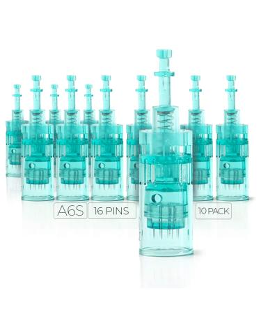 Dr. Pen Ultima A6S Replacement Cartridges - (10 PACK) - 16 Pins (0.25mm) Bayonet Slot - Disposable Replacement Parts