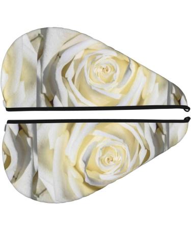 Hair Towel Wrap - Quick Drying Turban with Button | White Rose Hair Drying Towel - Buy Online on GoSupps.com