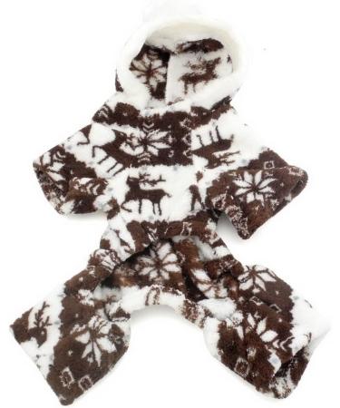 Ranphy Soft Velvet Dog & Cat Hooded Sweater - Reindeer Pattern Jumpsuit for Small Dogs & Puppies - M Size (25cm Back 37cm Chest) - Perfect for Male & Female Pets - Buy Online on GoSupps.com