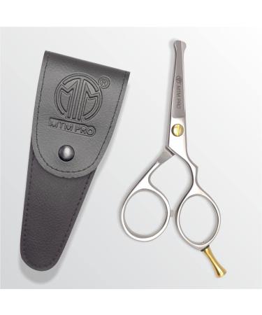 German Steel Rounded-Tip Scissors - 4.2" Hammer Forged Stainless Steel Grooming Scissors for Beard Mustache Nose & Ear Hair Trim - Professional Quality - Silver - Buy Online on GoSupps.com