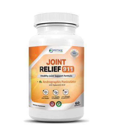 Phytage Labs Joint Relief 911 Natural Supplement - Helps Maintain Healthy Cartilage Supports Joint Mobility Flexibility and Function Plant Based (60 Capsules)