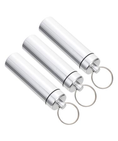 Lifkomes 3st storage box made of metal match holder outdoor pills game striker cotton swab holder with small Q-tips bag aluminum alloy travel keychain