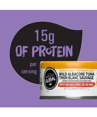 Raincoast Trading Global Chunk Albacore Tuna in Water White Tuna Sea Salt Certified Sustainable Wild Caught Pole and Line High Protein Keto Diet - Case of 12 142g Cans - Buy Online on GoSupps.com
