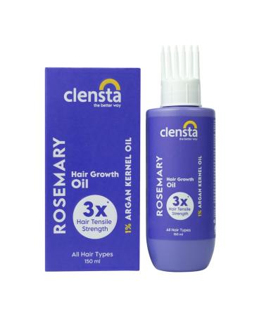 Clensta Rosemary Hair Growth Oil | with Vitamin E & Argan Kernel Oil | Hair Strengthening & Hair Loss Control Oil | for All Hair Types | 5.07 Fl Oz (150ml)