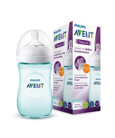Philips Avent Natural Baby Bottle with Slow Flow Teat Green (Model SCF033/15) Green 1 Piece (Pack of 1) Single