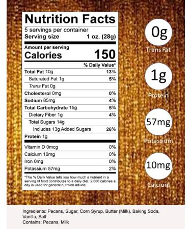 Pecan Brittle - 5 oz. Bag - Voted #1 in America - Nutty Delight for Corporate Gifts, Men, Women - Perfect Snack for any Occasion! - Buy Online on GoSupps.com
