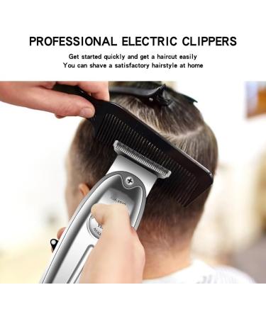 Professional Rechargeable Hair Clippers for Men - Electric Trimmer & Beard Clipper - Full Metal Design (Silver - Buy Online on GoSupps.com