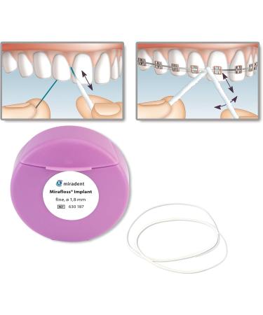 Miradent Mirafloss Implant Dental Floss - Ideal for Implants & Bridges | 1.8 mm 45 cm | International Shipping Available - Buy Online on GoSupps.com