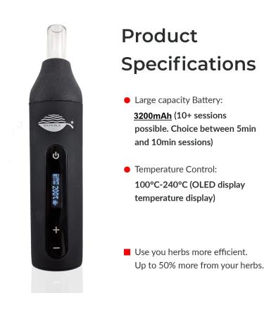Vaporizer Vapreble Fog - Premium Glass Mouthpiece OLED Display & Stepless Temp Control for Super Vape with Herbal Resins - Buy Online on GoSupps.com