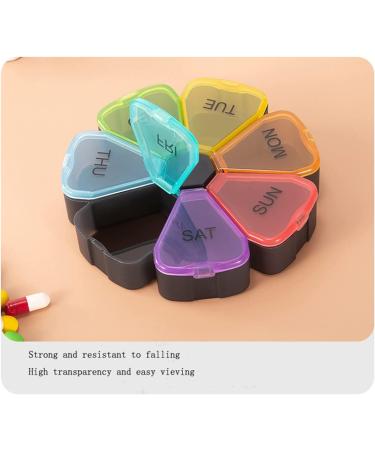 Weekly Pill Organizer - 7 Day Large Daily Pill Case for Vitamins Supplements & Fish Oil - Black - Buy Online on GoSupps.com