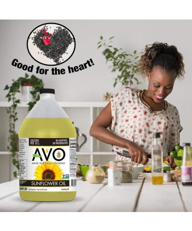 AVO Non-GMO High Oleic Sunflower Oil - 1 Gallon | Ideal for General Cooking - Buy Online on GoSupps.com