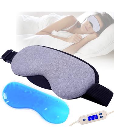 Heated Eye Mask  Sleeping Mask with Extra Ice Bag for Women and Men Comfortable Heated Eye USB Electric Steam Warm Eyes Night Shift Nurse Essentials Perfect Blindfold for Sleep/Travel/Nap/Shift Work