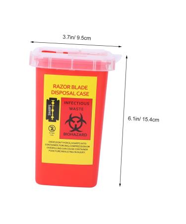 Safety Razor Holder & Blade Disposal Container - Healeeved Needle Drainage Etui Sharp Objects Garbage Can Red 15.4x9.5cm - Buy Online on GoSupps.com