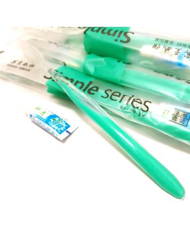 Travel Toothbrush Toothpaste Dental Kit - Green Teeth Cleaning Appliances (Pack of 10) | International Shipping - Buy Online on GoSupps.com