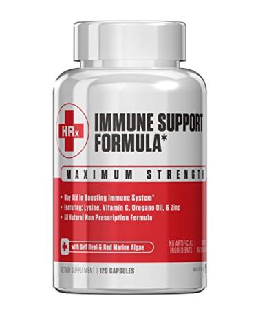 Immune Support Formula (H Rescue Discreet) Immune Support Supplement L Lysine, Zinc, Vitamin C, Oregano Oil 120 Capsules