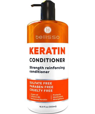 Keratin Conditioner Sulfate and Paraben Free Deep Treatment for Dry Damaged Hair - Salon Formula - For Curly Color Treated Straight and Frizzy Hair for Women and Men to Repair Split Ends