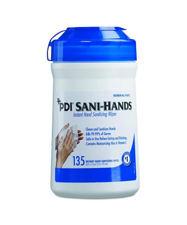 PDI SaniHands ALC Antimicrobial Alcohol Gel Hand Wipe 135 Per Canister
