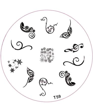 ++SPECIAL ITEM++ Stamping stencil T-Series: T59 flowers butterfly wings clef