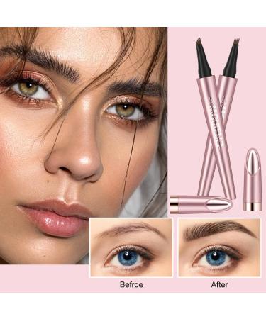 Horuili 3D Eyebrow Pencil Waterproof Eyebrow Pencil with 4 Split Tips Liquid Eyebrow Pencil Long Lasting Natural Eyebrow Pencil Eye Makeup Eyebrow Pencil 2pcs - Buy Online on GoSupps.com